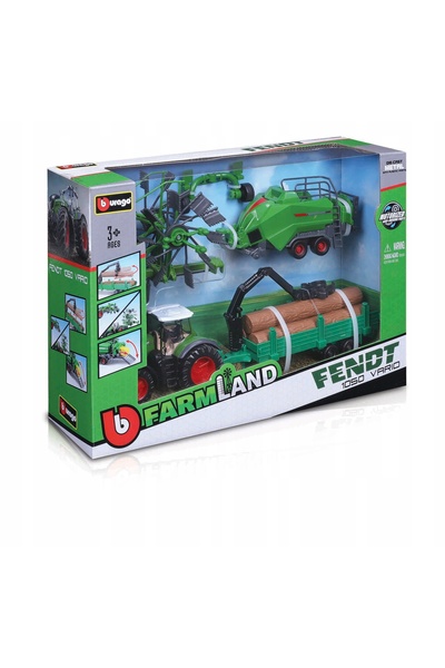 Bburago Junior TRACTOR METALIC FENDT 1050 + 3 ATACHE MELCURI AGRICOLE