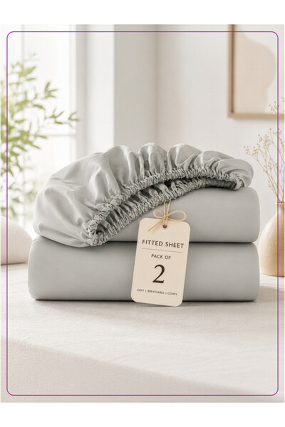 Donetella Super King Fitted Sheets 200x200 cm, Pack of 2 | OEKO-TEX Brushed M...