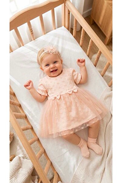 Bebila Baby فستان طفلة مولودة حديثًا صيفي من القطن بنسبة 100% مع دانتيل باندا...