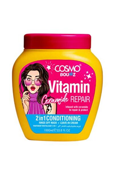 Cosmo Bounz كريم علاج و ترطيب الشعر 2 في 1 بالسيراميد لإصلاح وحماية الشعر الت...