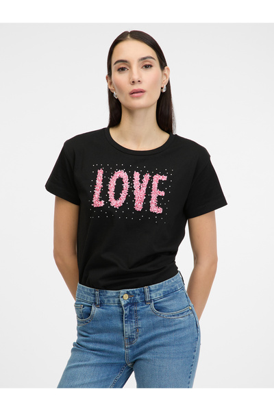 ORSAY Tricou negru de damă cu mânecă scurtă