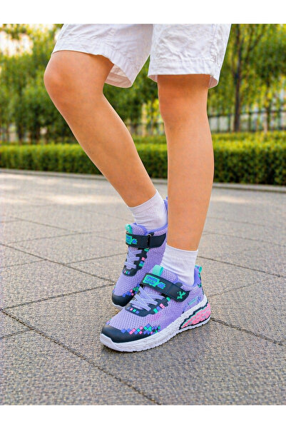 homiro Colorful Patterned Children's Sports Shoes - Lilac
