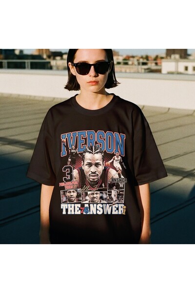 Grafftee Clothing Allen Iverson Printed Unisex Oversize T-Shirt