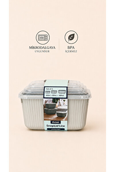 Sariva Home 3-Piece Microwave Compatible Storage Container Set 600 ml 1100 ml...