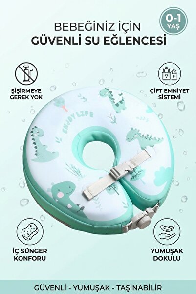 UPSTYLE İçi Süngerli Bebek Yüzme Simidi Şişirme Gerektirmeyen Çift Emniyetli ...