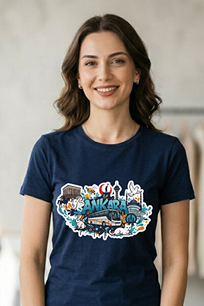 Baran Işık Ankara City Symbols Printed 100% Cotton Unisex T-Shirt – Anıtkabir...