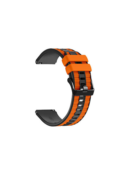 OEM Λουράκι Νάιλον Υβριδικής Σιλικόνης για Xiaomi Mi Watch Μαύρο Πορτοκαλί