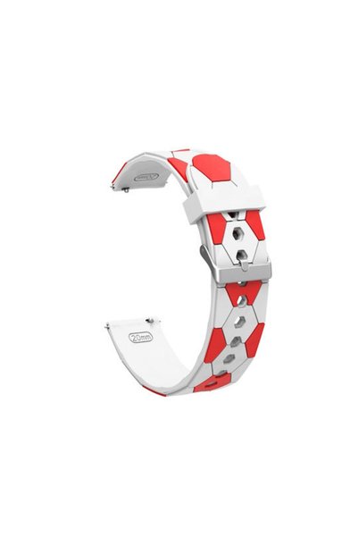 OEM Λουράκι σιλικόνης στυλ ποδοσφαίρου Mibro C2 Mibro Watch Lite Λευκό+κόκκινο
