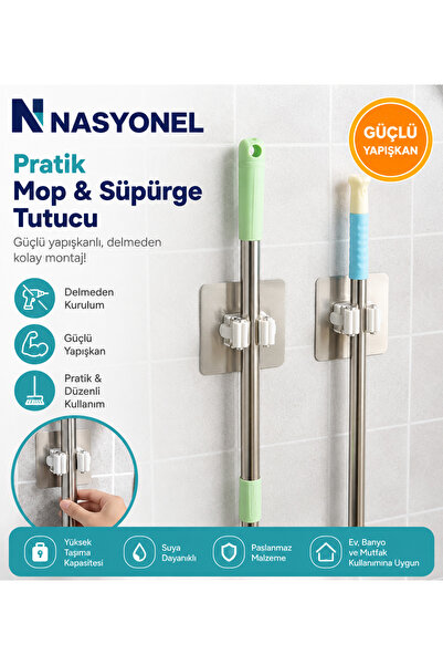 nasyonel Duvara Monte Mop Ve Paspas Tutucu