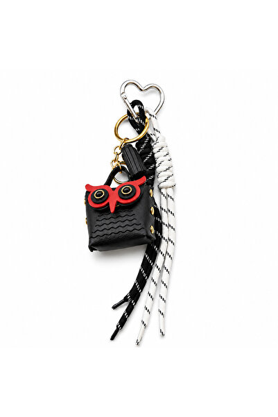 Hanori Accessory Owl Detailed Braided Bag Ornament