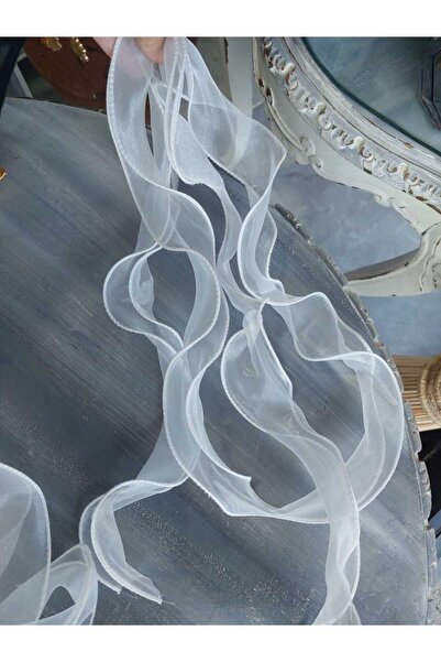 lolipophobi Ruffled Tulle Ribbon 5 Mt (10X500 cm), Tulle, Floral Material, Br...