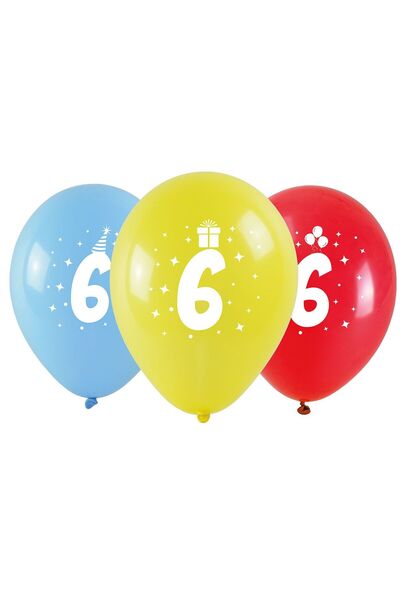 Arpex Balon cu cifra imprimată - 6 (3 buc.)