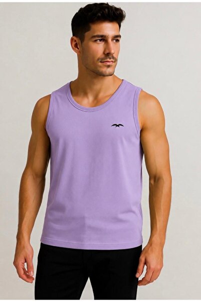 AXXEL Men's Purple Sleeveless T-Shirt-D235