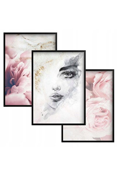 Naklejkomania Set 3 tablouri cu rame, Naklejkomania, 30x40cm, culori vii, des...