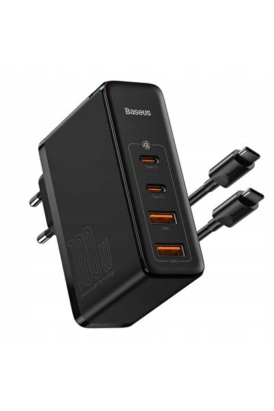 Baseus Încărcător de rețea GaN2 Pro 2x USB + 2x USB-C 100W Negru