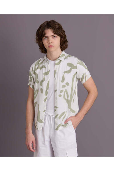 REDTAG Senior Boys White Printed Casual Shirt