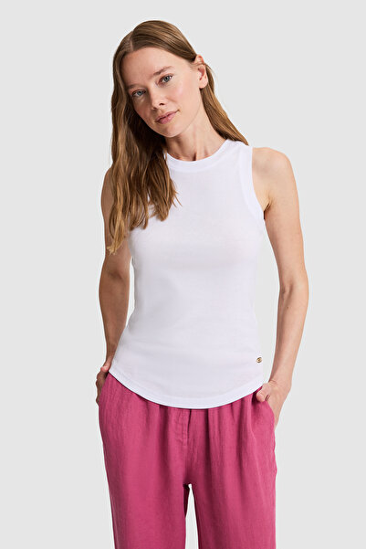 U.S. Polo Assn. Kadın Beyaz Bisiklet Yaka Basic Tişört 50321799-VR013