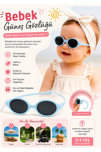 Fitzherbert 0 - 5 Years Old Baby Sunglasses Flexible Unbreakable Flexible Fra...