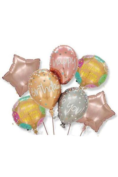 genaja Baloane pentru Aniversare, Tematica Happy Birthday, Set 7 Baloane, Bal...