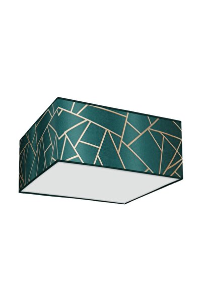 Milagro Plafonieră, Milagro, Metal/Textil, 2xE27, Verde/Auriu