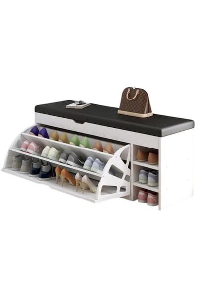 coshop Suport pentru pantofi tip bancă, 80 x 34 x 50 cm, alb