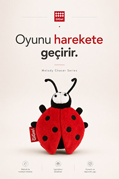 Gigwi Melody Chaser Serisi Peluş Uğur Böceği - Dokunmaya Duyarlı & Sesli Kedi...