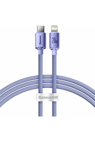 Baseus Κρυστάλλινη Λάμψη Πλεγμένο Καλώδιο USB-C σε Lightning 20 W Μωβ 1.2 μ.