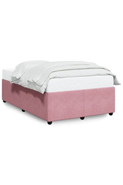 vidaxl Cadru de pat fără saltea roz 120 x 190 cm catifea