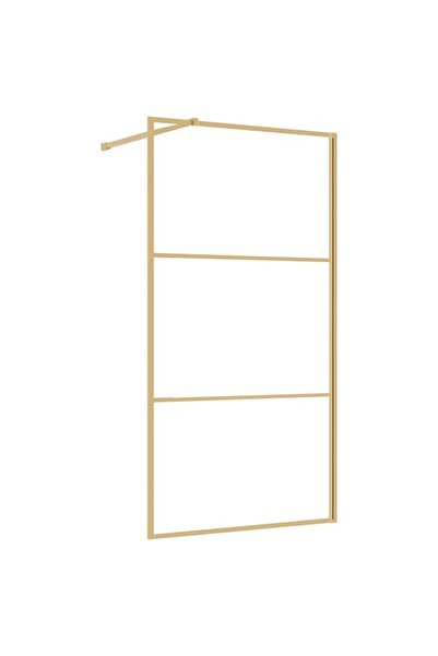 vidaxl Paravan de duș walk-in, auriu, 100 x 195 cm, sticlă ESG transparentă