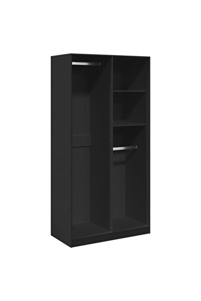 vidaxl Dulap, negru, 100 x 50 x 200 cm, Lemn prelucrat