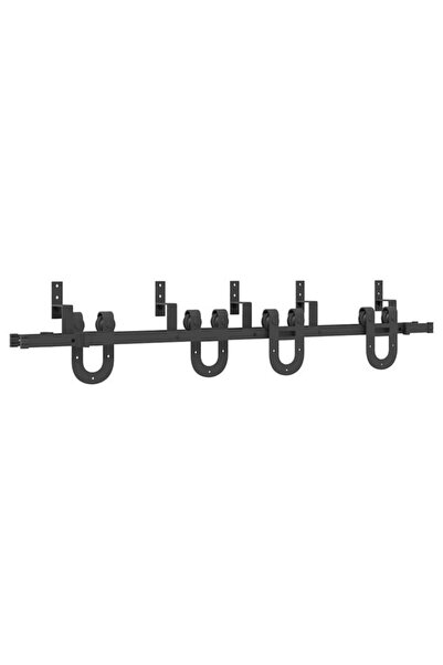 vidaxl Set de feronerie pentru ușă glisantă, negru, 183 cm, oțel