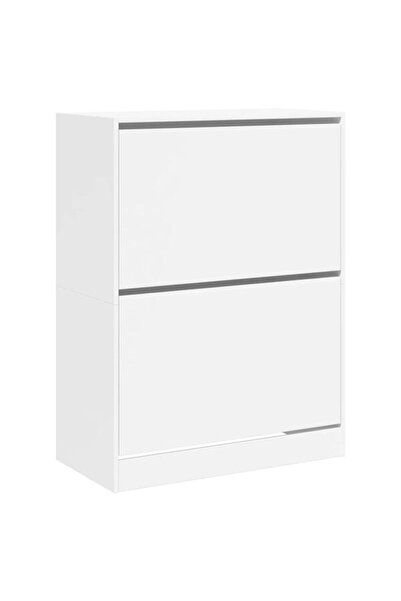 vidaxl Pantofar cu 2 sertare rabatabile, Alb, 80 x 42 x 108 cm