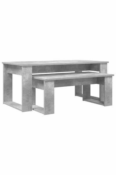 vidaxl Set de măsuțe de cafea 2 pcs Gri din beton Lemn compozit