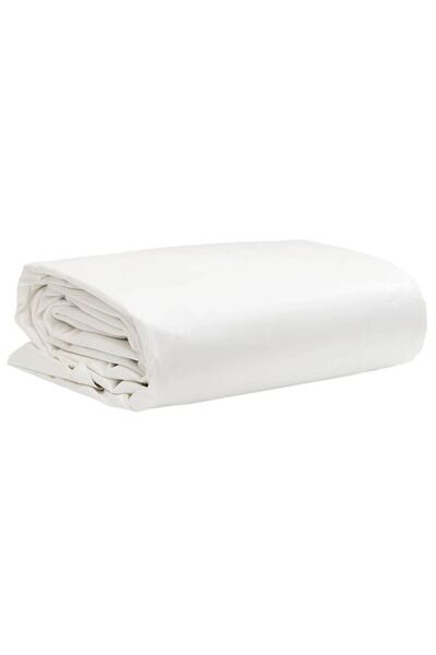 vidaxl Prelată, albă, 1 x 2,5 m, 650 g/m²