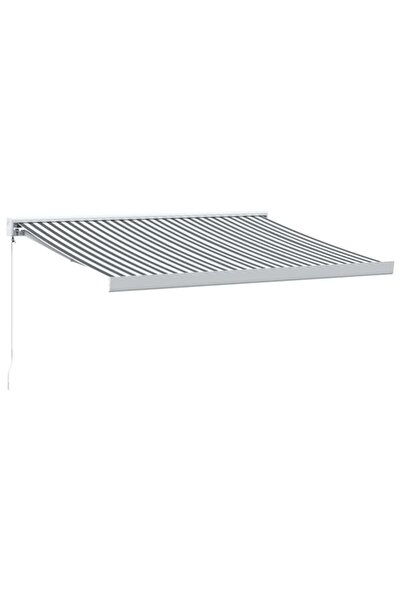 vidaxl Copertină retractabilă Antracit/Alb, 3 x 2,5 m, Textil/Aluminiu