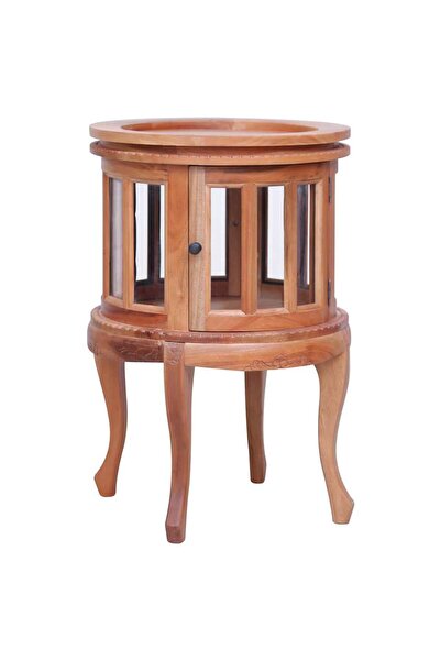 vidaxl Dulap cu vitrină, , 50x50x76 cm, lemn masiv de mahon