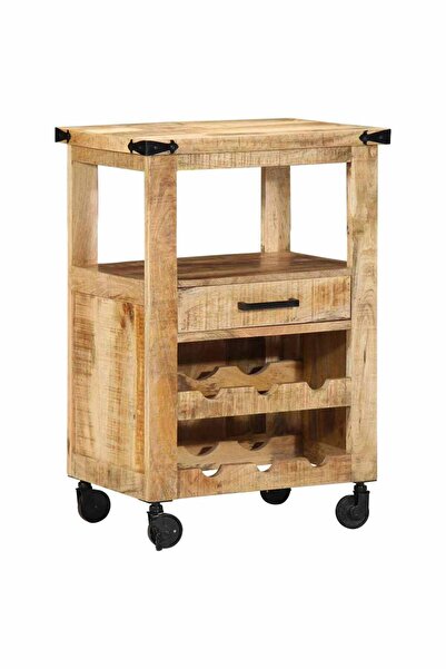 vidaxl Troler de Bucătărie Maro 55 x 40 x 80 cm Lemn de mango solid