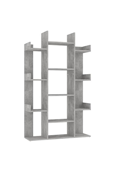 vidaxl Bibliotecă, gri beton, 86x25,5x140 cm, PAL
