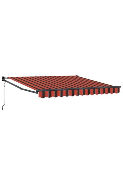 vidaxl Copertină retractabilă automată, portocalie și maro, 3,5 x 2,5 m