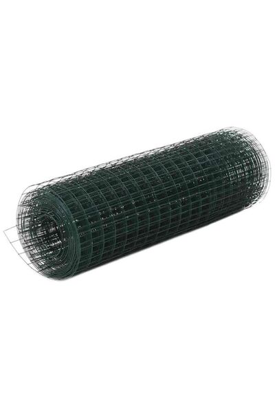 vidaxl Plasa de gard pentru găini, verde, 10 x 0,5 m, oțel placat cu PVC