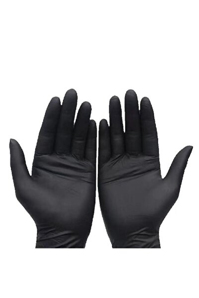 GIDA-CRIS Set 50 de perechi de manusi din nitril de unica folosinta, negre, G...