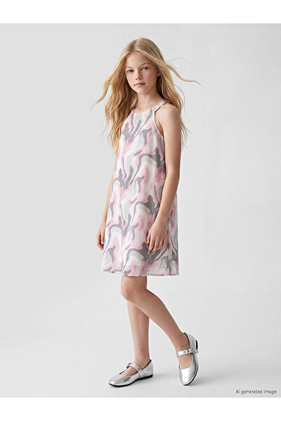 LC Waikiki Sparkling Choices Halter Roba Collar Embroidered Girls' Dress from...