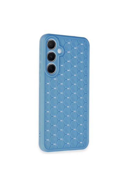 Generic Brand Samsung Galaxy A25 5g Case Honeycomb Silicone Cover - Blue