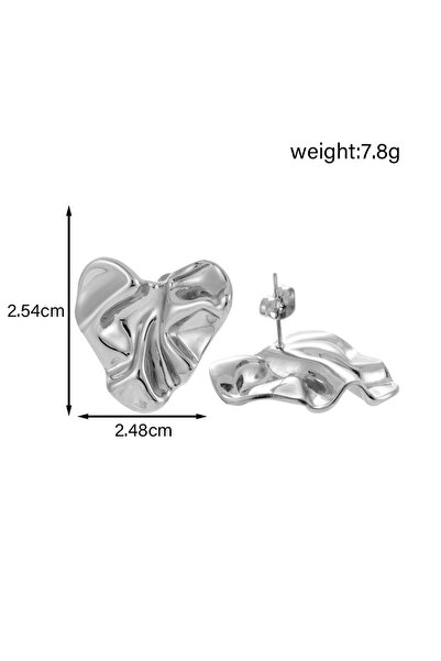 Black Season 18K Gold Pleated Heart Earrings |   Black Season