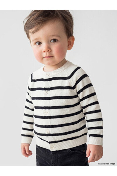 LC Waikiki Quality Pieces from Çelebi Store Striped Knitwear Baby Boy Cardigan