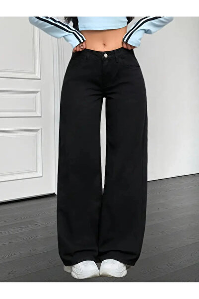 sion jeans Black Palazzo Wide Leg New Season Boyfriend High Waist Jeans