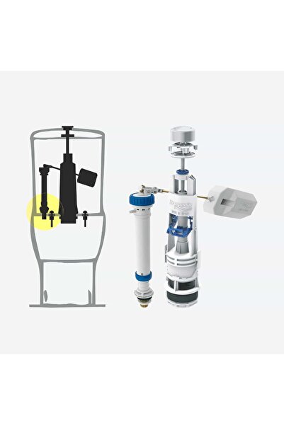 IDROSPANIA Flush machine for top press toilet seat | - Bottom water inlet wit...