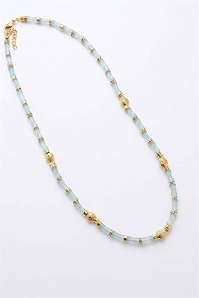 Generic Brand Cut Stone Necklace - Light Blue