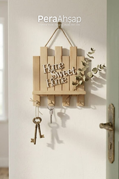 PeraWooden Pera Wooden Key No.01 Raflı Ahşap Anahtarlık