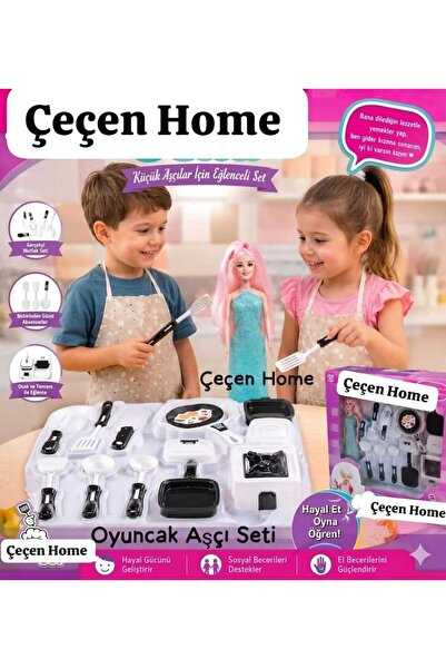 ÇEÇEN HOME Cooking Set, Boxed Toy Kitchen Set, Toy Food Making Set, Dollhouse...